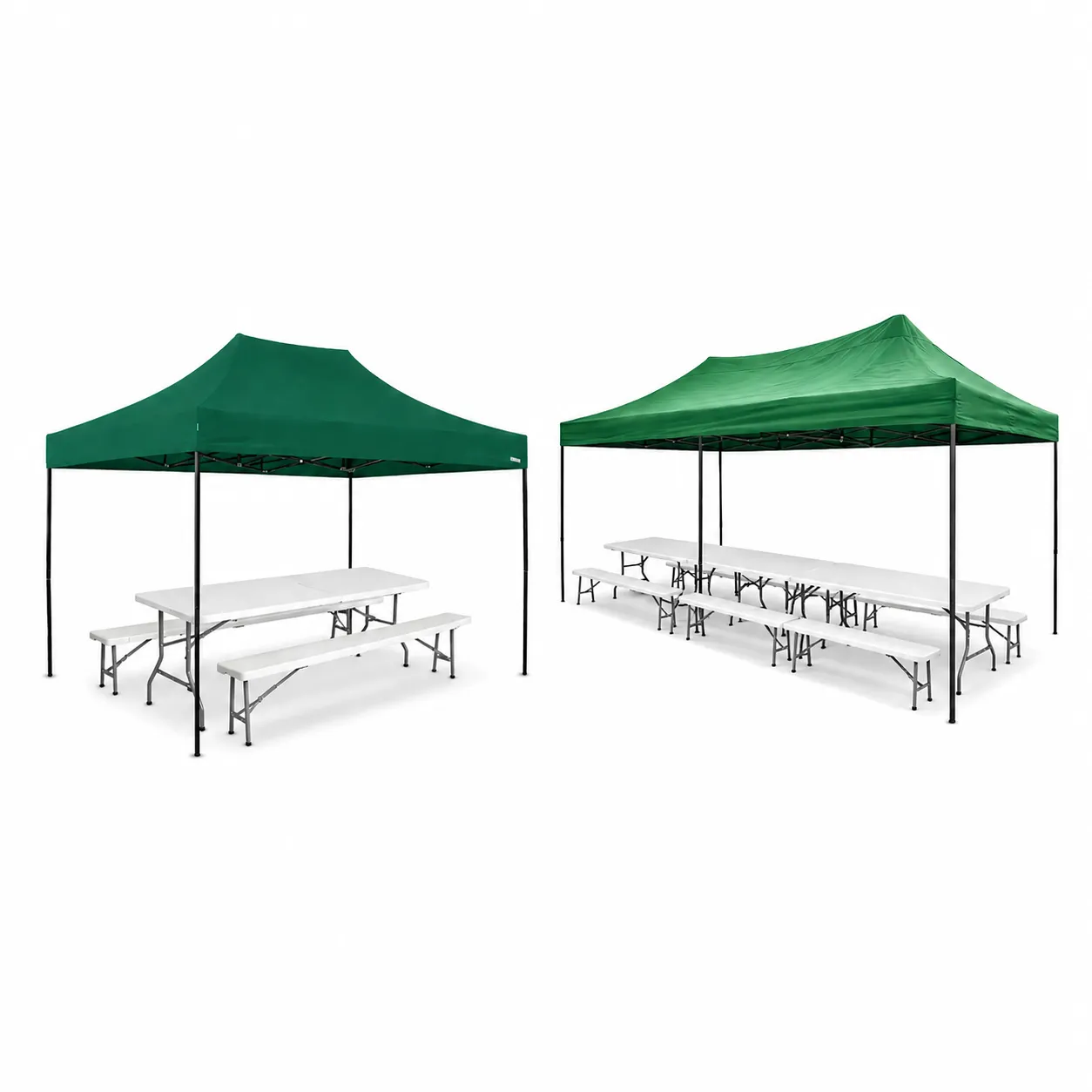 Pack pique-nique (24 personnes) 2 Chapiteaux - 4 Tables - 8 Bancs – Pique-Nique et Événement en location à La Réunion 974