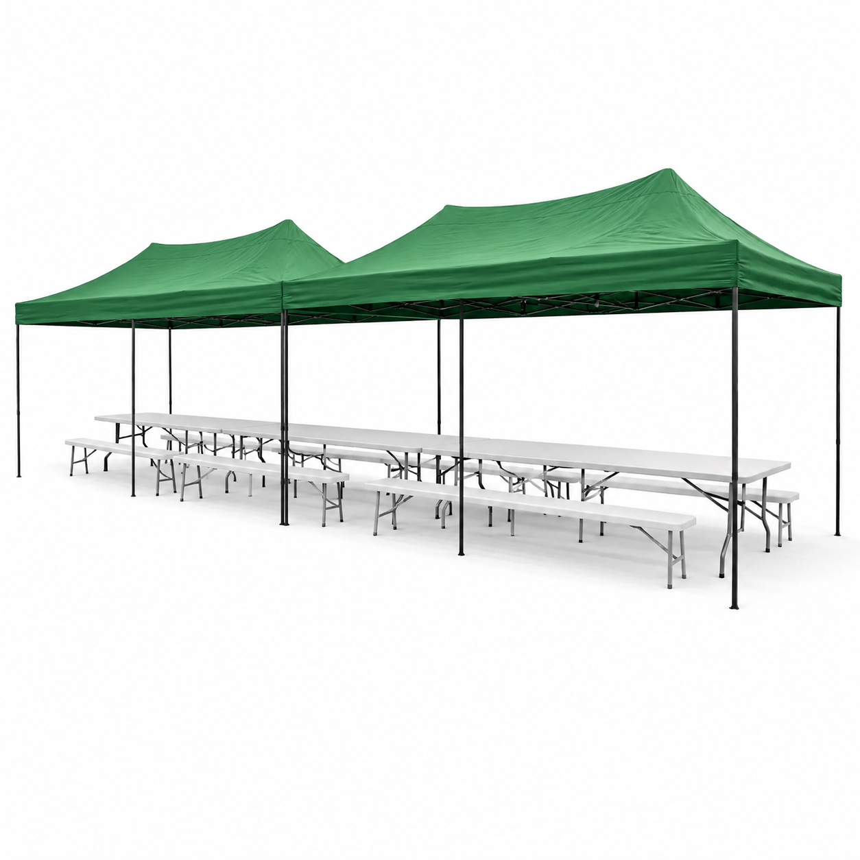 Pack pique-nique (36 personnes) 2 Chapiteaux - 6 Tables - 12 Bancs – Pique-Nique et Événement en location à La Réunion 974