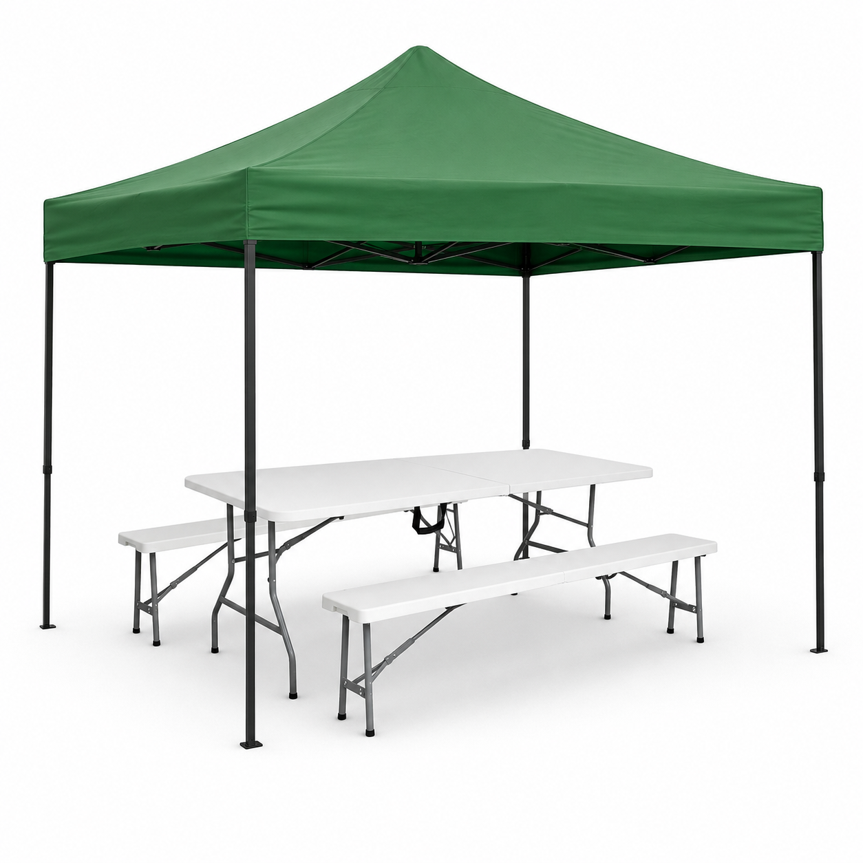 Pack pique-nique (6 personnes) 1 Chapiteau - 1 Table - 2 Bancs – Pique-Nique et Événement en location à La Réunion 974